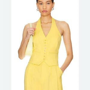 Favorite Daughter Yellow Wide Leg Pants and matching halter vest